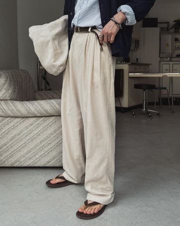 Ablik three tuck linen slacks